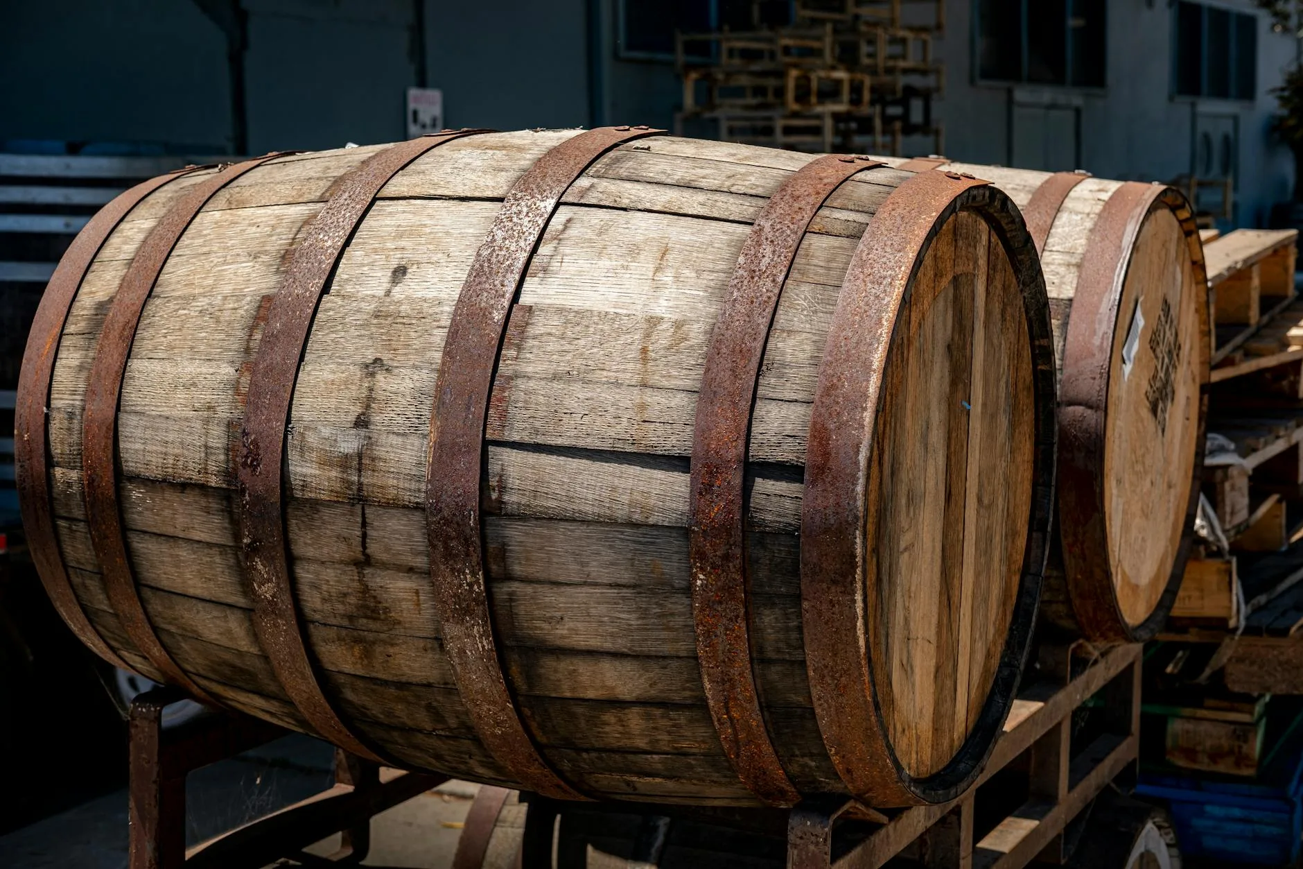 Homebrew fermentation vessel with airlock during brewing