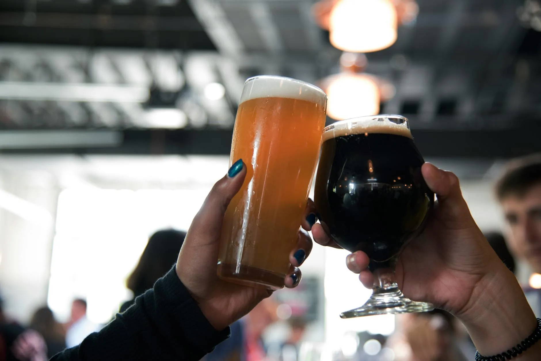 Glass of hoppy craft IPA beer