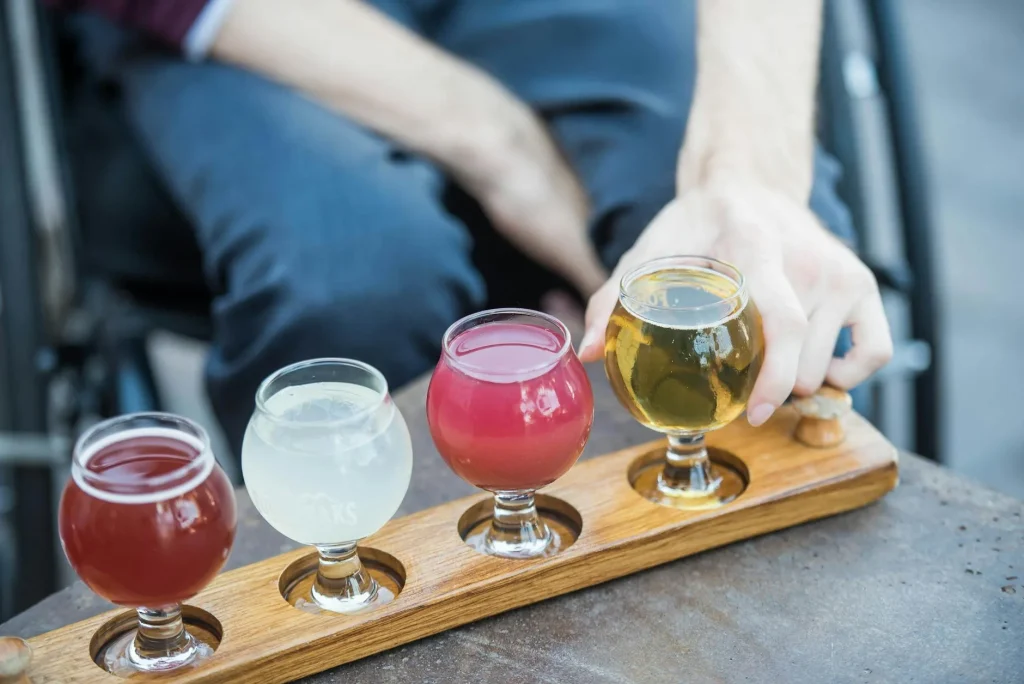 Variety of craft beer styles in different glasses