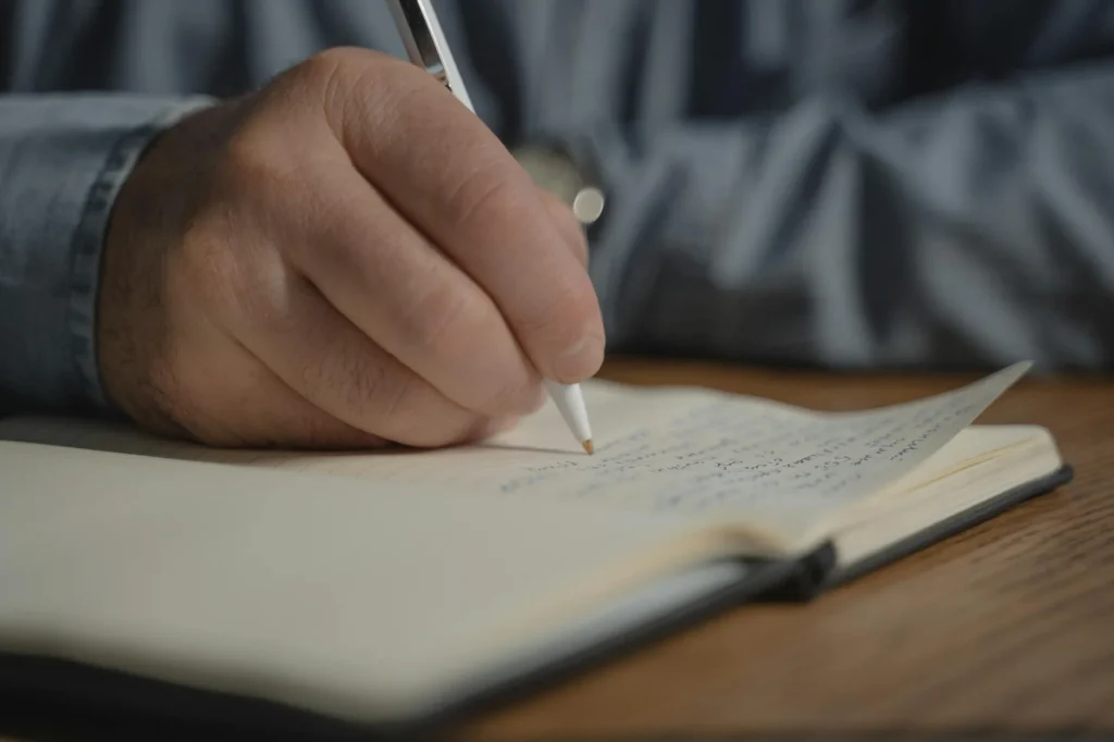Notebook and pen for writing homebrew brewing notes