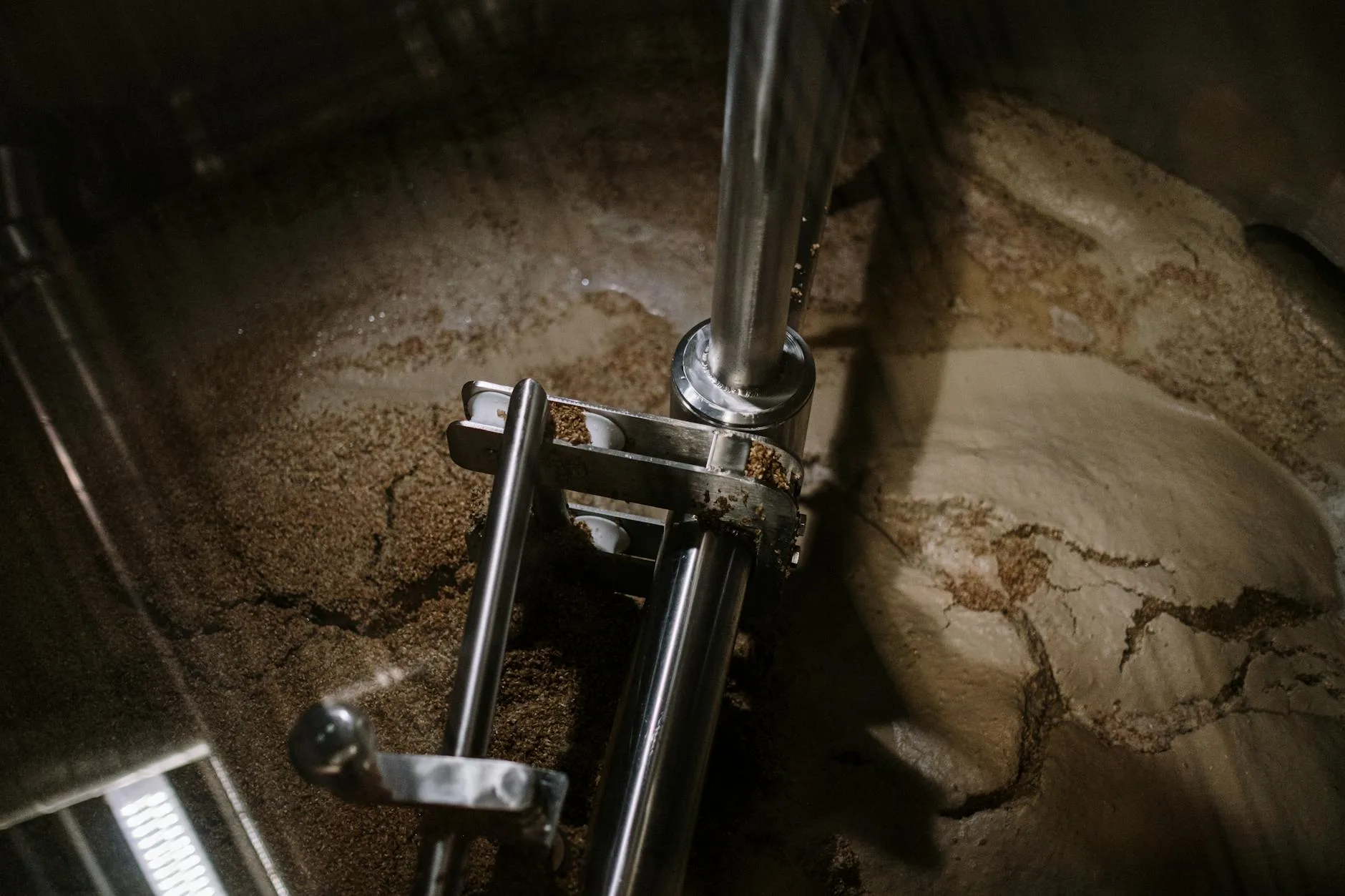 Stainless steel brewing equipment in a home brewery