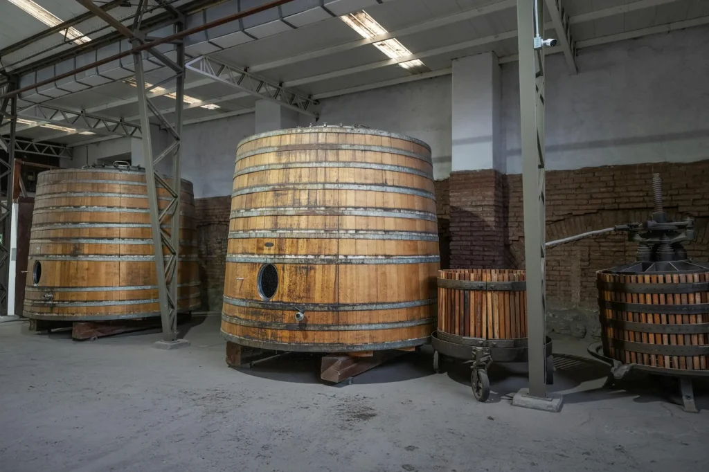 Home wine making setup with demijohn and fermentation equipment