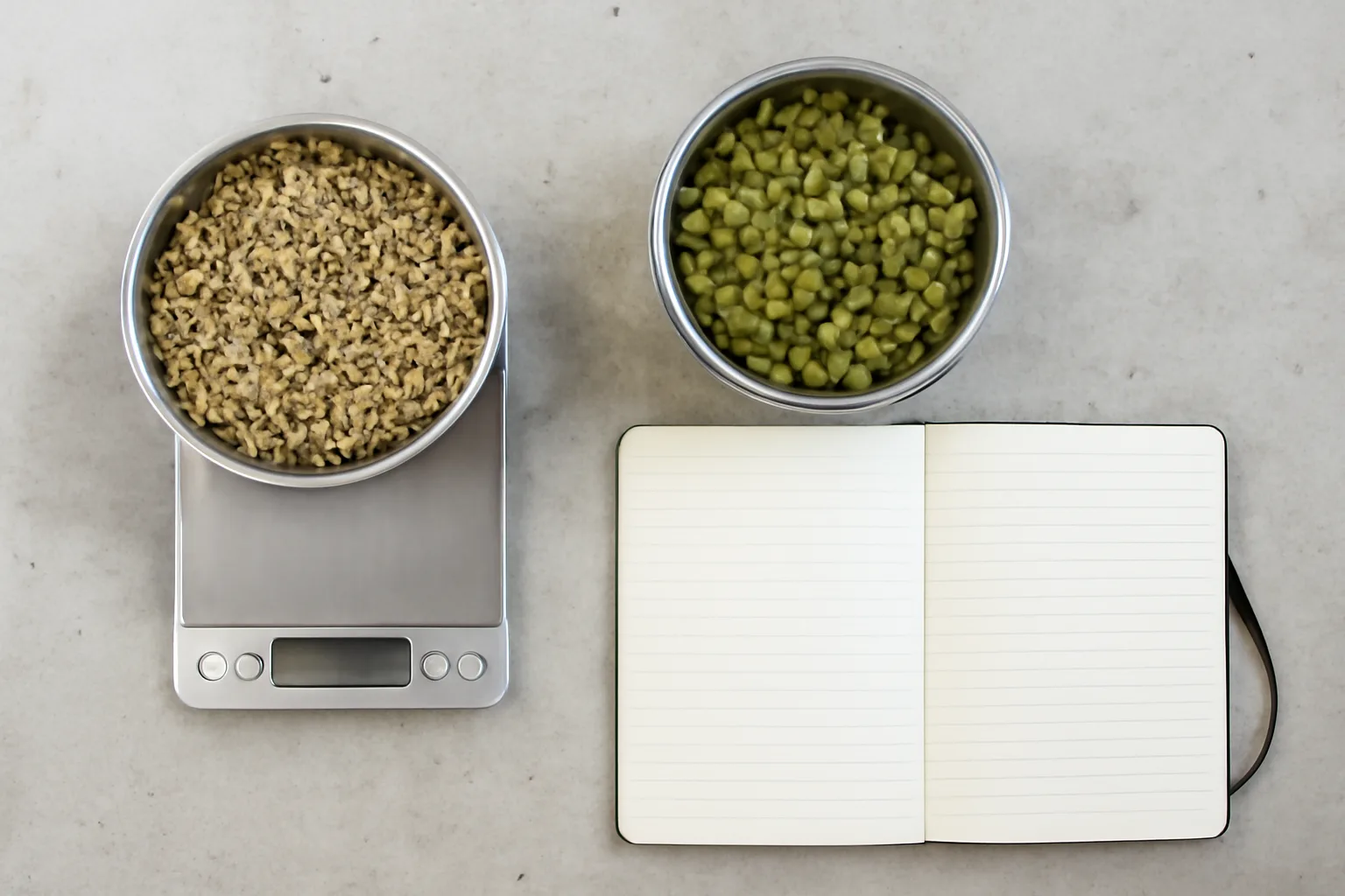 Malted grains and hops weighed out for a session IPA recipe